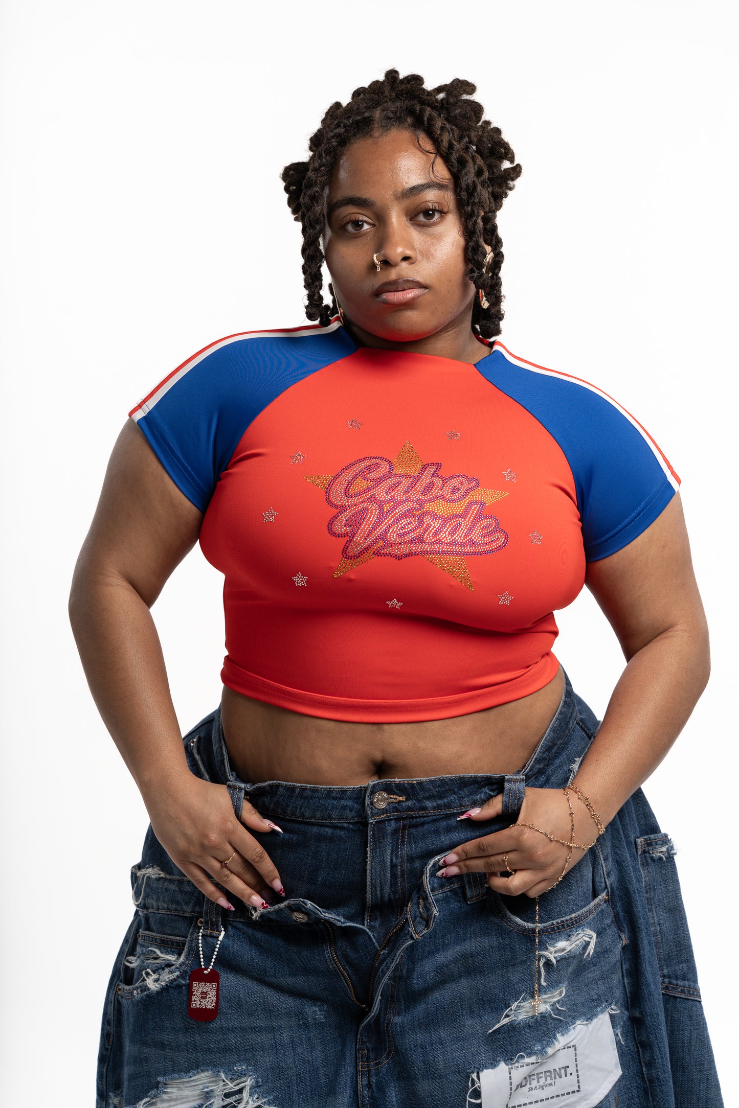 Cabo Verde game day outfit – Rhinestone top