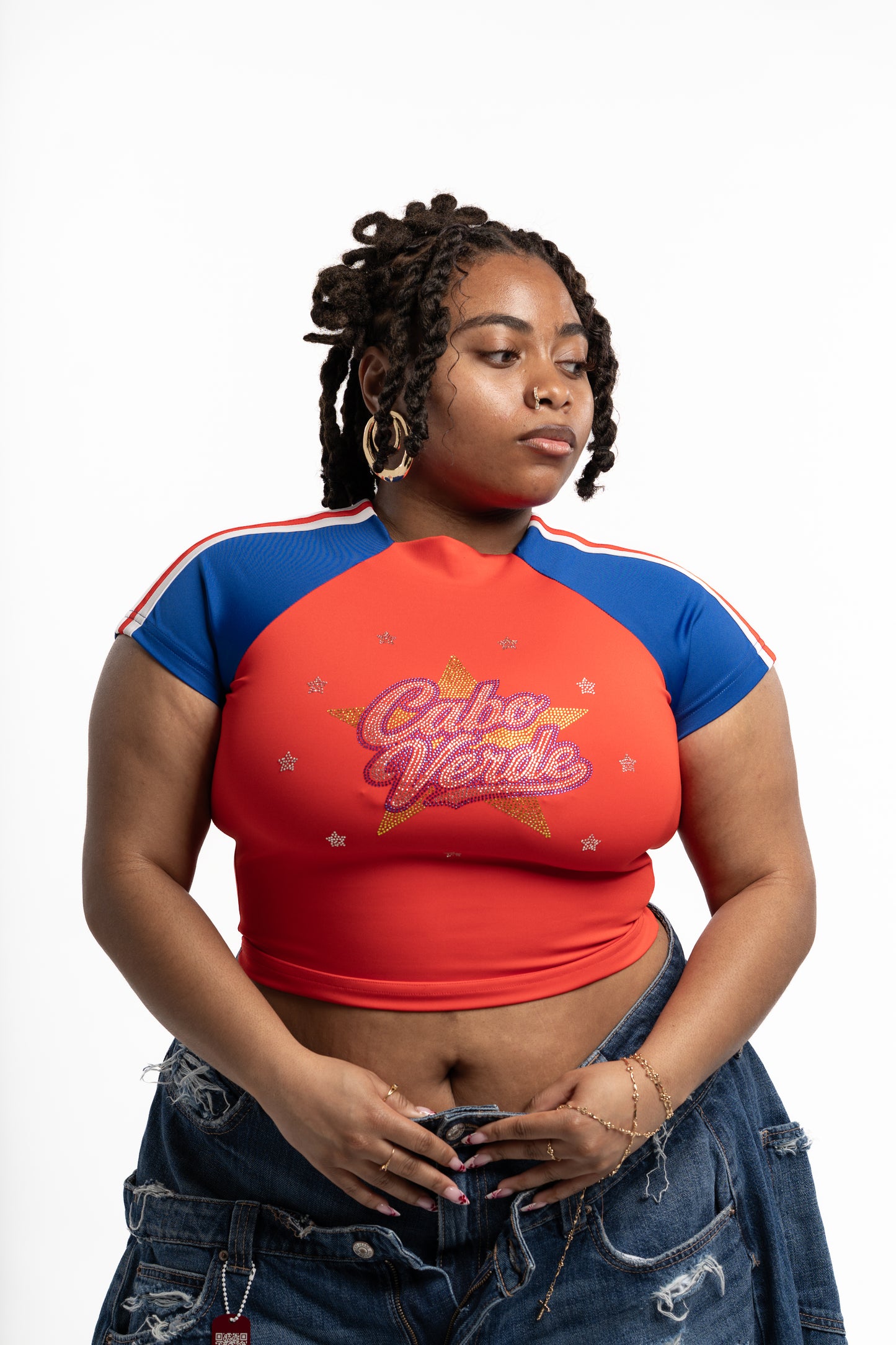 Cabo Verde game day outfit – Rhinestone top